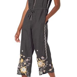 Johnny Was XL linen embroidered jumpsuit